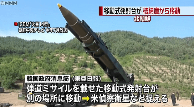 北朝鮮ミサイル　兆候