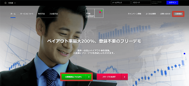 ザオプション 口座開設 PC